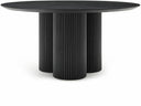 Simba 60" Ash Wood And Oak Veneer Dining Table - Black