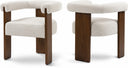 Barrel Cream Boucle Fabric Upholstered Dining Chair - Cream