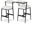 Stryker Boucle Fabric and Vegan Leather Upholstered Bar / Counter Stools - Cream
