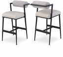 Stryker Boucle Fabric and Vegan Leather Upholstered Bar / Counter Stools - Taupe
