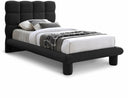 Deco Boucle Fabric Upholstered Twin Bed - Black
