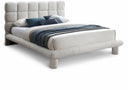 Deco Boucle Fabric Upholstered Bed - Cream