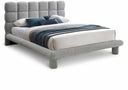 Deco Boucle Fabric Upholstered Bed - Grey