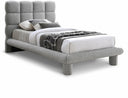 Deco Boucle Fabric Upholstered Twin Bed - Grey