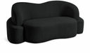 Principessa 68" Boucle Fabric Upholstered Loveseat - Black