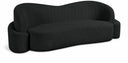 Principessa 90" Boucle Fabric Upholstered Sofa - Black