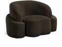 Principessa Boucle Fabric Upholstered Chair - Brown