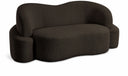 Principessa 68" Boucle Fabric Upholstered Loveseat - Brown