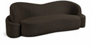 Principessa 90" Boucle Fabric Upholstered Sofa - Brown