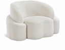 Principessa Boucle Fabric Upholstered Chair - Cream