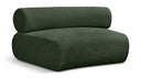 Bale Chenille Fabric Upholstered Modular Chair - Green