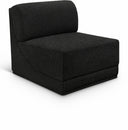 Ollie Boucle Fabric Upholstered Armless Modular Chair - Black