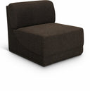 Ollie Boucle Fabric Upholstered Armless Modular Chair - Brown