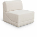 Ollie Boucle Fabric Upholstered Armless Modular Chair - Cream