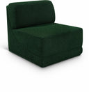 Ollie Boucle Fabric Upholstered Armless Modular Chair - Green
