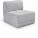 Ollie Boucle Fabric Upholstered Armless Modular Chair - Grey