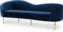 Ritz 85.5" Velvet Upholstered Sofa - Blue
