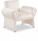 Fleurette Velvet Upholstered Accent Chair - Cream