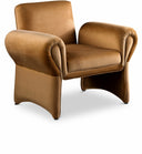 Fleurette Velvet Upholstered Accent Chair - Saddle