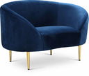 Ritz Velvet Upholstered Chair - Blue