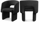 Emmet Boucle Fabric Upholstered Dining Chair / Accent Chair - Black