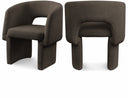 Emmet Boucle Fabric Upholstered Dining Chair / Accent Chair - Brown