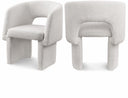 Emmet Boucle Fabric Upholstered Dining Chair / Accent Chair - Cream