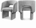 Emmet Boucle Fabric Upholstered Dining Chair / Accent Chair - Grey