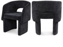 Emmet Chenille Fabric Upholstered Dining Chair / Accent Chair - Black