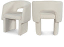 Emmet Chenille Fabric Upholstered Dining Chair / Accent Chair - Cream