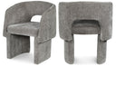 Emmet Chenille Fabric Upholstered Dining Chair / Accent Chair - Grey