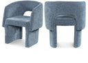 Emmet Chenille Fabric Upholstered Dining Chair / Accent Chair - Light Blue