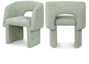 Emmet Chenille Fabric Upholstered Dining Chair / Accent Chair - Green