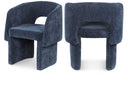 Emmet Chenille Fabric Upholstered Dining Chair / Accent Chair - Blue