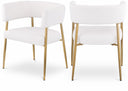Creston Linen Textured Fabric Upholstered Dining Chair - Cream