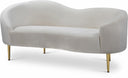 Ritz 67" Velvet Upholstered Loveseat - Cream