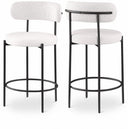 Beacon Vegan Leather And Boucle Fabric Upholstered Bar / Counter Stools - Cream