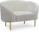 Ritz Velvet Upholstered Chair - Cream