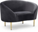 Ritz Velvet Upholstered Chair - Grey