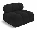 Ames Boucle Fabric Upholstered Armless Modular Chair - Black