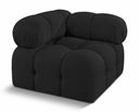 Ames Boucle Fabric Upholstered Corner Modular Chair - Black