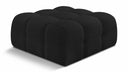 Ames Boucle Fabric Upholstered Modular Ottoman - Black
