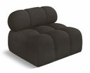 Ames Boucle Fabric Upholstered Armless Modular Chair - Brown