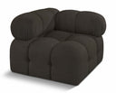 Ames Boucle Fabric Upholstered Corner Modular Chair - Brown