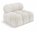 Ames Boucle Fabric Upholstered Armless Modular Chair - Cream