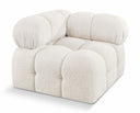 Ames Boucle Fabric Upholstered Corner Modular Chair - Cream