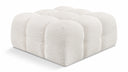 Ames Boucle Fabric Upholstered Modular Ottoman - Cream