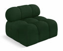 Ames Boucle Fabric Upholstered Armless Modular Chair - Green