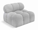 Ames Boucle Fabric Upholstered Armless Modular Chair - Grey