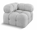 Ames Boucle Fabric Upholstered Corner Modular Chair - Grey